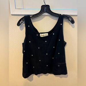 Confession Black Studded Crop Top